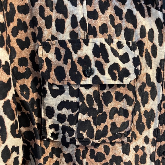Ganni Linen and Silk blouse - Leopard Sz 40 US 8/10 - Picture 5 of 7